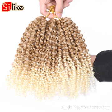 3pcs/pack Blonde Marley bob afro Kinky Curl 8 InchAfro Kinky Twist Hair Soft Synthetic Crochet twist  Braiding Hair Extention